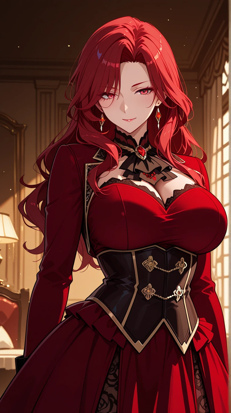 (Girl manga style:1.2), Absurd, Highest quality, Incredible detail, High resolution, It's all complicated, masterpiece, So many layers,
Roses, Wicked Smile, sadistic, seductive eyeusion Roses and woman, woman form Roses, Fusion, Roses woman, Grapevine, Thorn, (Roses headpiece), (Thorn coiled around her body:1.2),
(Rose red hair, Fusion Roses and hair), (royal princess costume),
Mature Woman, Mature Woman, Royal dress, White Dress, Puff sleeves, Black choker, Earrings, tiara, jewelry, necklace,
Wavy Hair, Blunt bangs, Frills, embroidery, Cape, Knee Bag, close,
Detailed surface texture, Breast augmentation, Huge breasts, Toned woman, Attractive perfect female proportions,