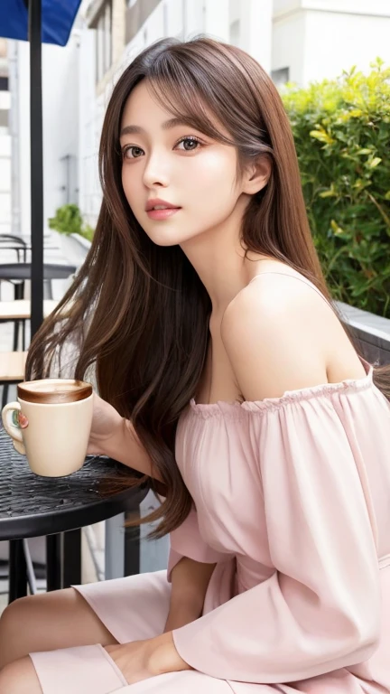 arafed photo of a woman holding a cup of coffee, zmonzheng, jia, summer morning, inspired by Song Maojin, xintong chen, official artwork, li zixin, inspired by Fenghua Zhong, good morning, jingna zhang, fanart, sha xi, album cover, morning, inspired by Sun Kehong, official