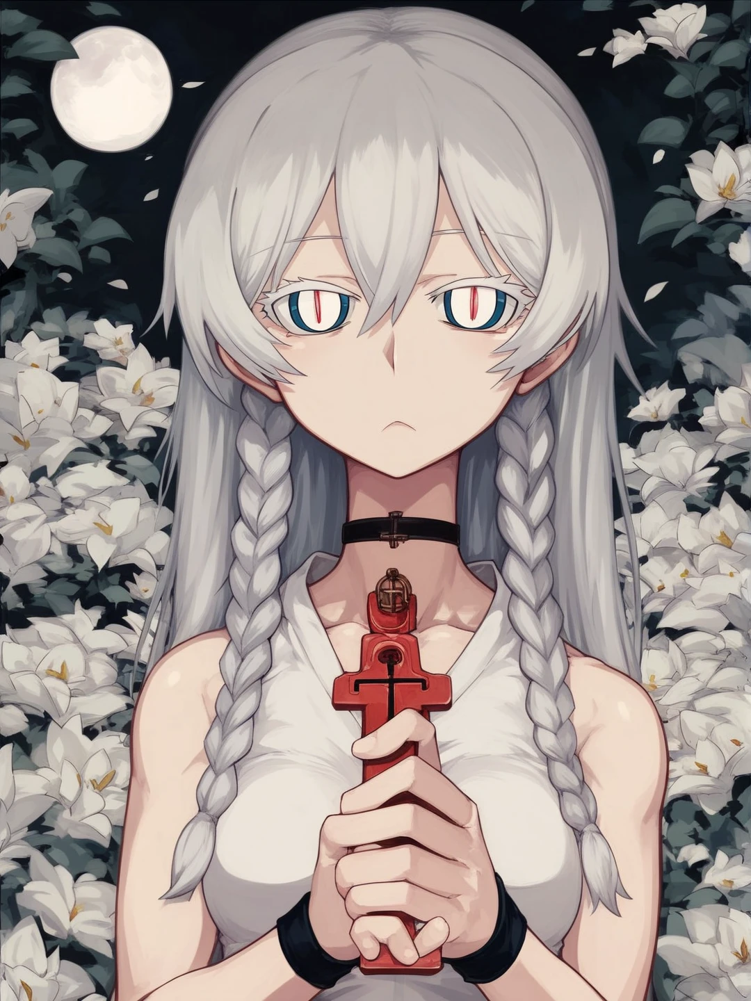 Anri
((best quality)), ((masterpiece)), (detailed), ultra detailed, 1girl, solo
<lora:AnriTest:0.7>
stare, looking at viewer, (interview:1.3), (dark background, cemetery:1.3)
ultra detailed, 1girl, solo
