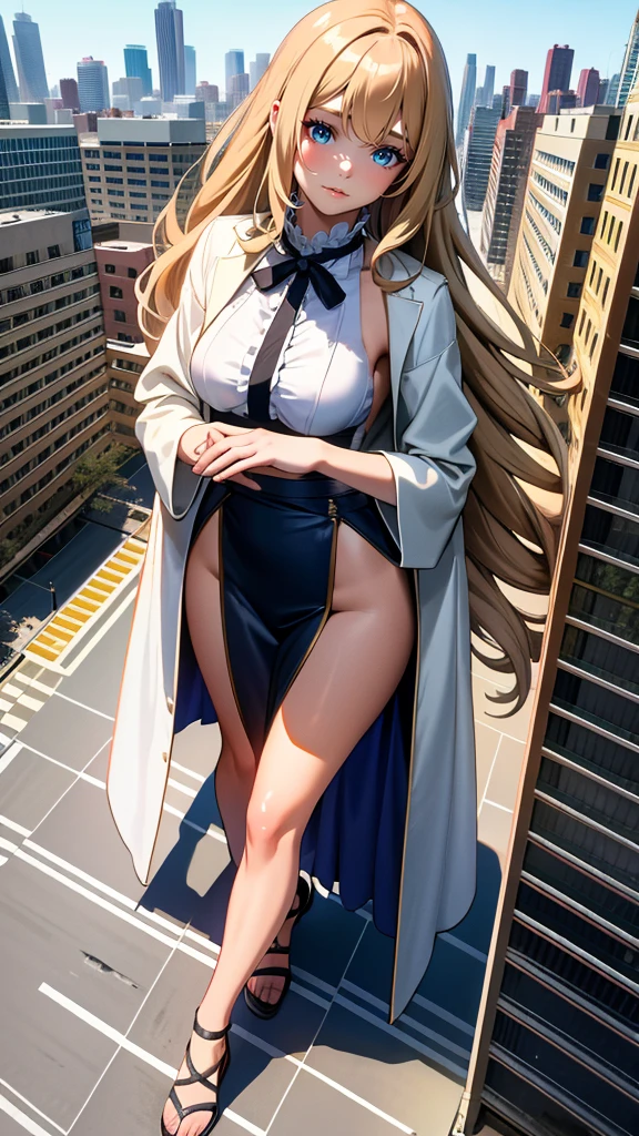 girl,Large Breasts,long hair,Topless,Bow,Blonde Hair, Purple Eyes, Cleavage,Large Breasts,whole body,NUDE