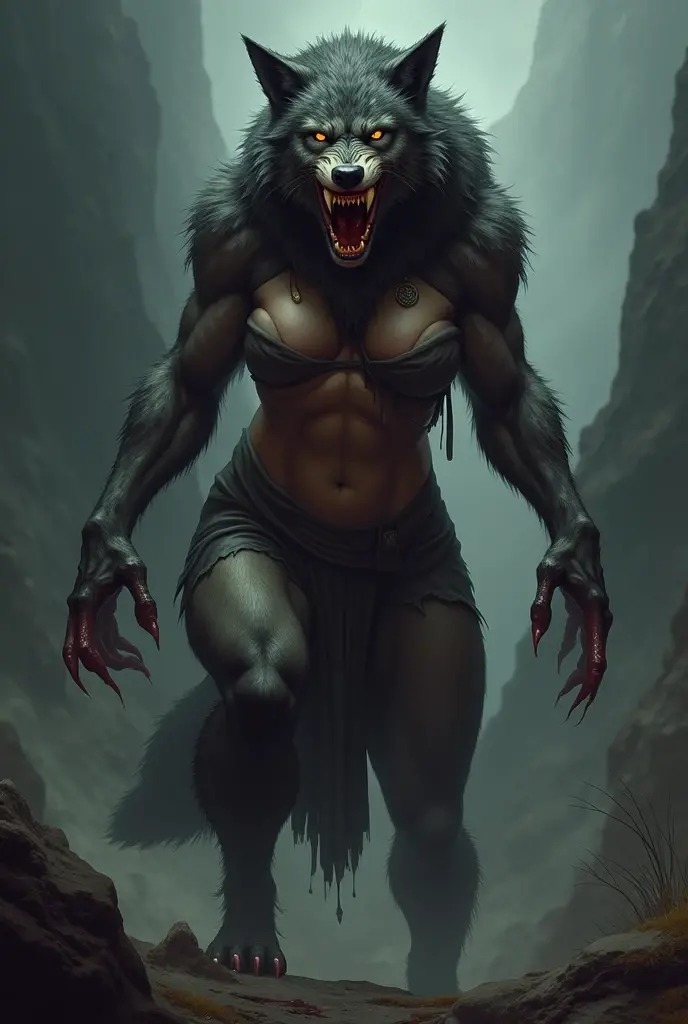 female werewolf, muscular, full moon, howl, rooftop, anthro, werewolf, breasts, curvy, fur, nsfw, city skyline, city, pussy, dripping pussy, bloody claws, action pose,