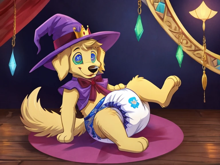 masterpiece, high quality portrait, 3D realistic CG, dramatic lighting, intricate details, sharp focus, 16k, human, furry, (cub), (beard), alone child boy, wizard hat, cape, scarf, (laughs), (yellow spark), (green electric magic: 1.4), (reach out), (by Kekitopu), (long shot) beautiful boy, 11 years old, cute, cute, cute, fancy, fragile, cool, erectile genitals, large genitals, humanoid genitalia, Animal ear fluff, fluffy tail, nudity, masturbation