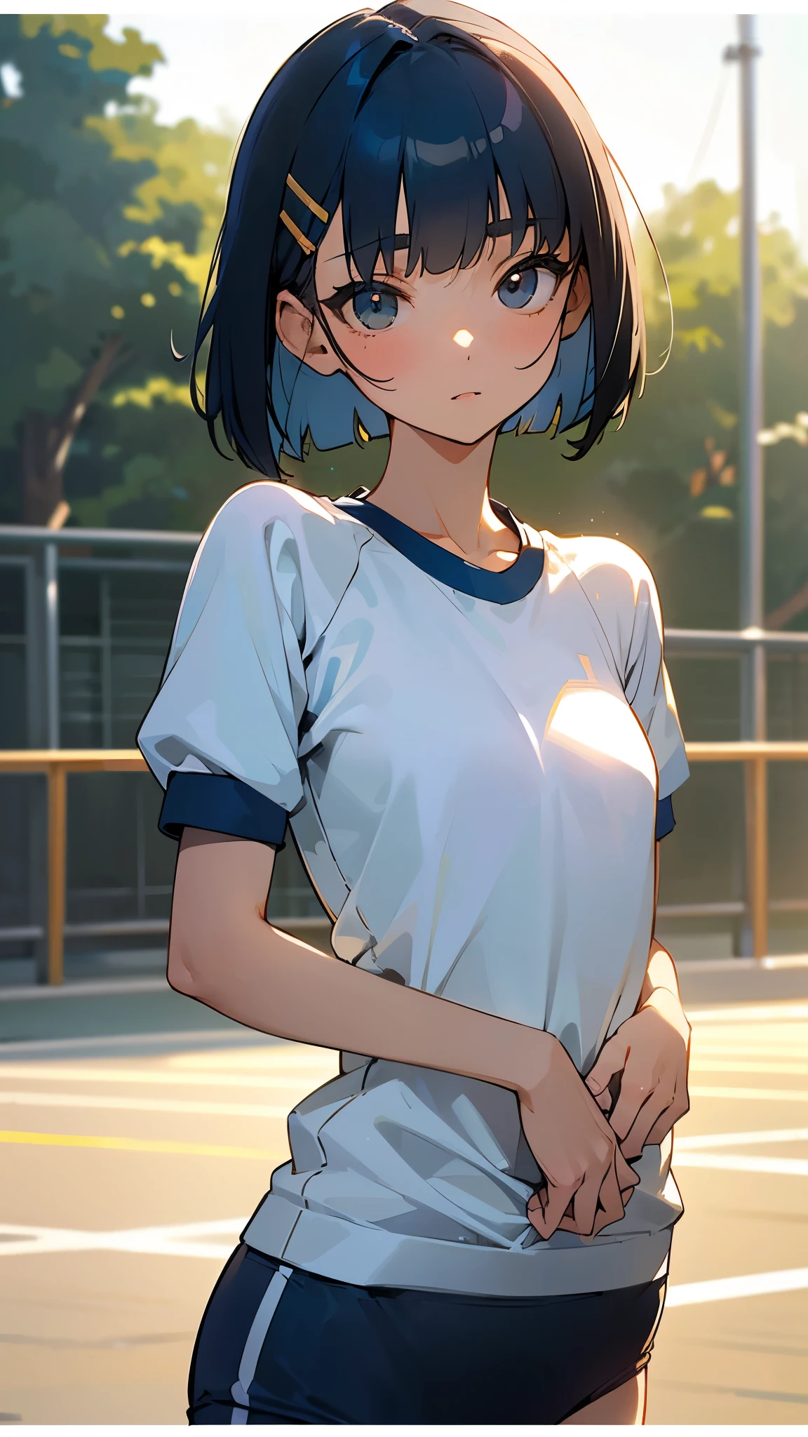 The girls1people、独奏、White polo shirt、White sneakers、Tennis Wear、White mini skirt、Um corpo inteiro、masterwork、maximum quality、Realstic、hyper detailed、(Glossy skin、be sweaty:1.4)、absurdres、is looking at the camera、slender、dinamic lighting、Highresolution、sharpening Focus、Depth-of-field、detailed eye、Sharp eyes、Realistic eyes、(thick thigh:1.0)、out door、sky、Light blue hair、a short hair、blue eye,Remu(Re:Zero)