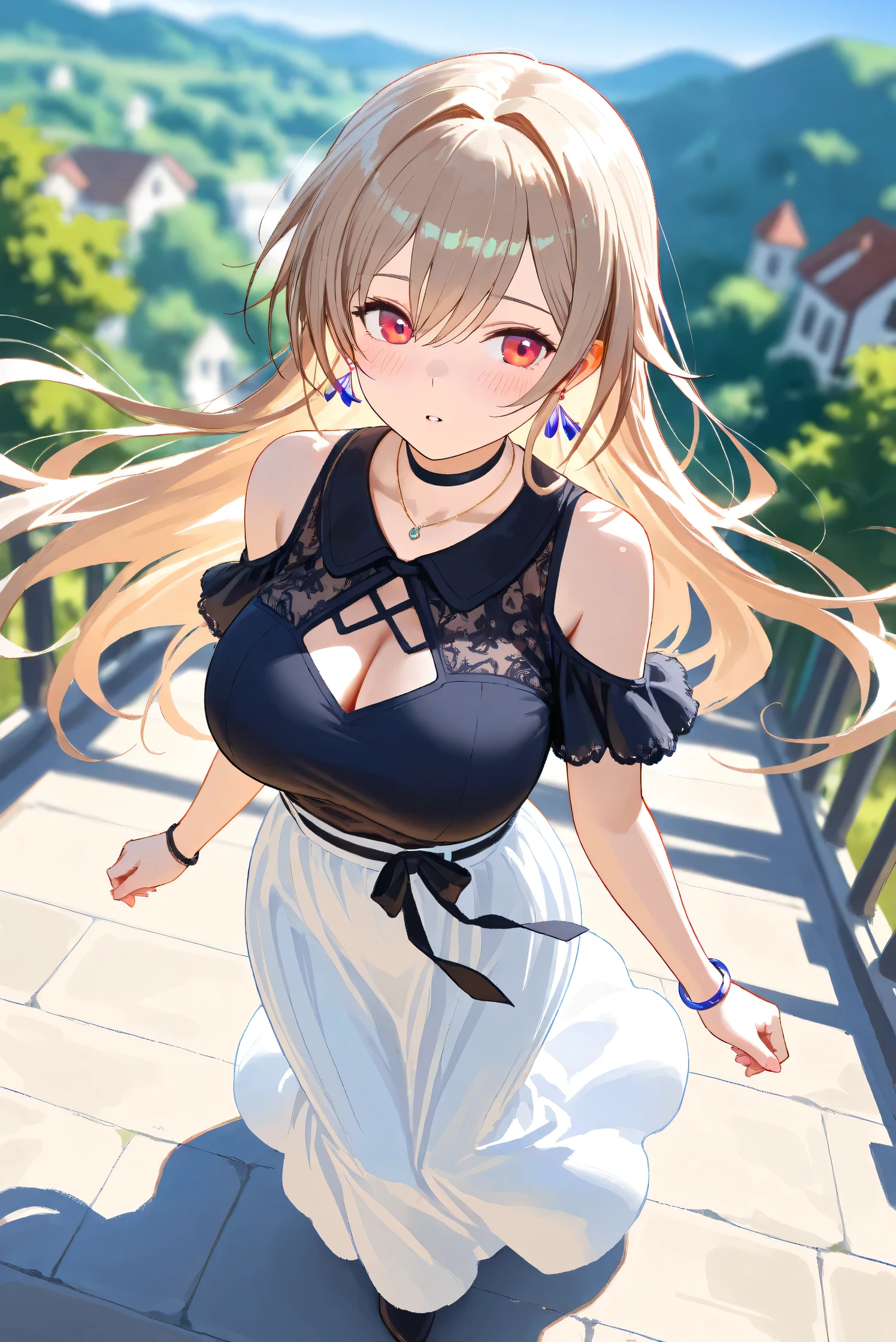 masterpiece, ultra-detailed, best quality, extremely detailed 1girl, beautiful girl,BREAK,(blush:1.5),(Cleavage,Areola:1.6),BREAK,(white translucent dress,She rolls up her skirt to show her underwear:1.5),