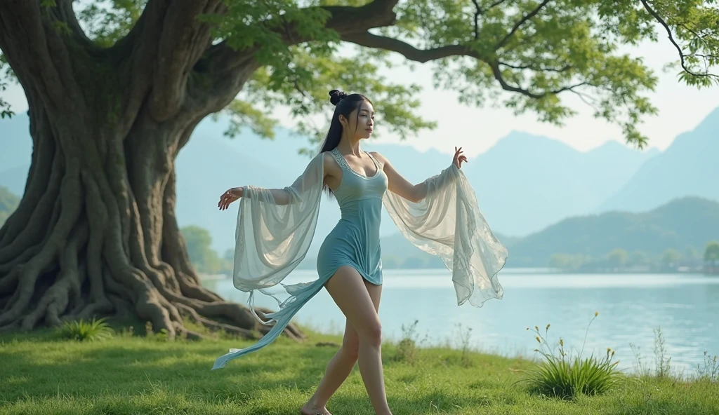 The dress is lifted up to reveal