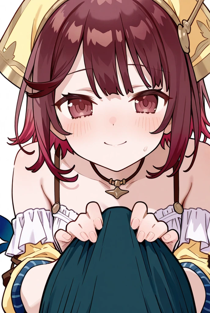 Nsfw, (master part, best quality;1.3), extremamente detalhado ,ultra detalhado, 1girl,sozinho, seios pequenos, sorriso maligno, ornamento de cabelo, jewelries, Brincos, Olhando para o Viewer, minissaia, spread armpit