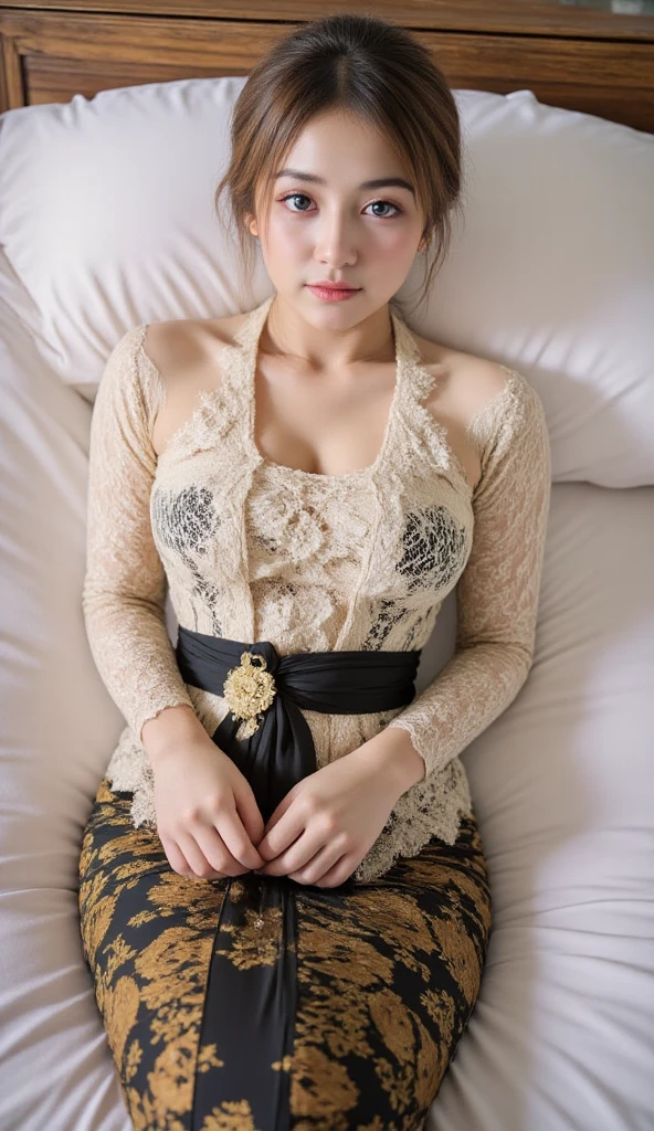 (((Highest quality,Very detailed,masterpiece,Very detailed))) ,(((Downward))),((Spread your legs)),loose breast,Camisole with showing through,one piece,barefoot,One Girl,Realistic,Bedroom、Looks sleepy