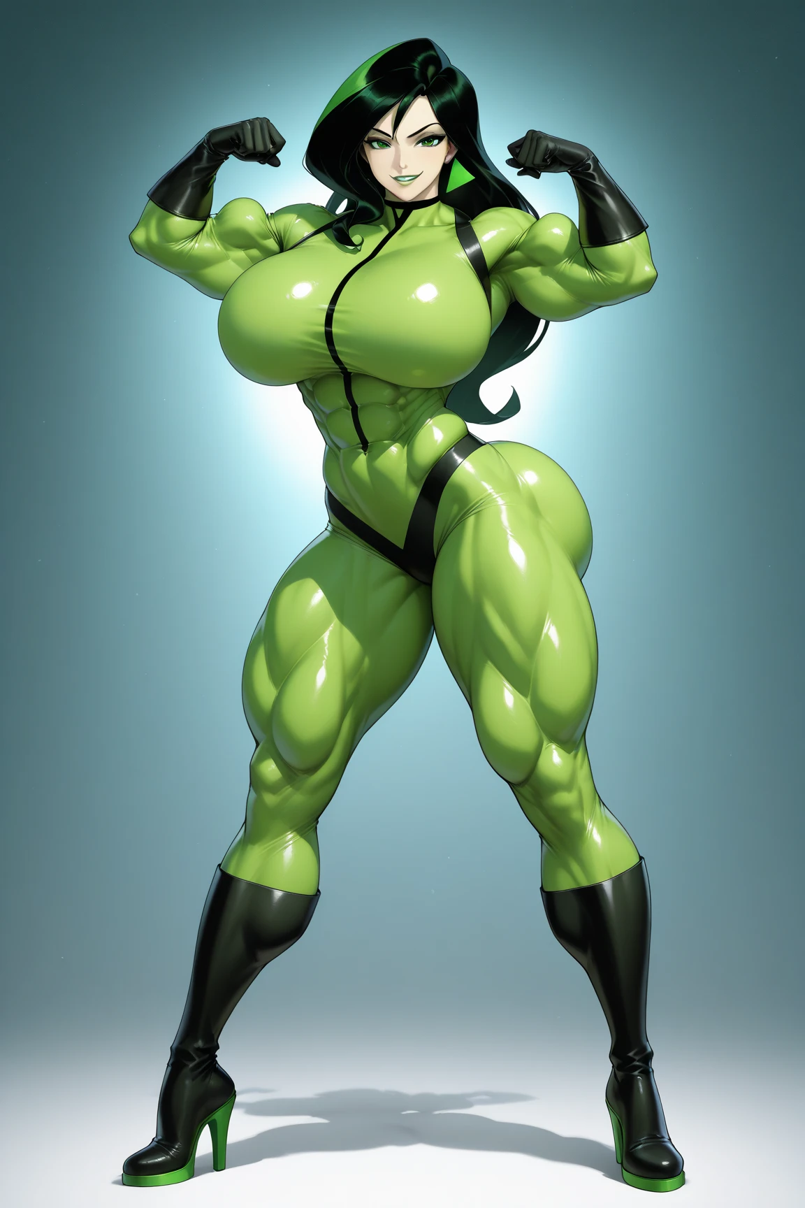 high resolution, masterpiece, beautiful detailed face, Naruto art style, She Hulk, 1girl, ((bimbo))), black hair, puffy lips, painted lips, thick lips, wide hips, thick thighs, big breasts, sexy kiss face, shiny skin, enormous fake ass, Brazilian butt lift , pink bikini, beach, impregnation, moaning, sex, sweat, sweating, cum inside, vaginal penetration, missionary sex