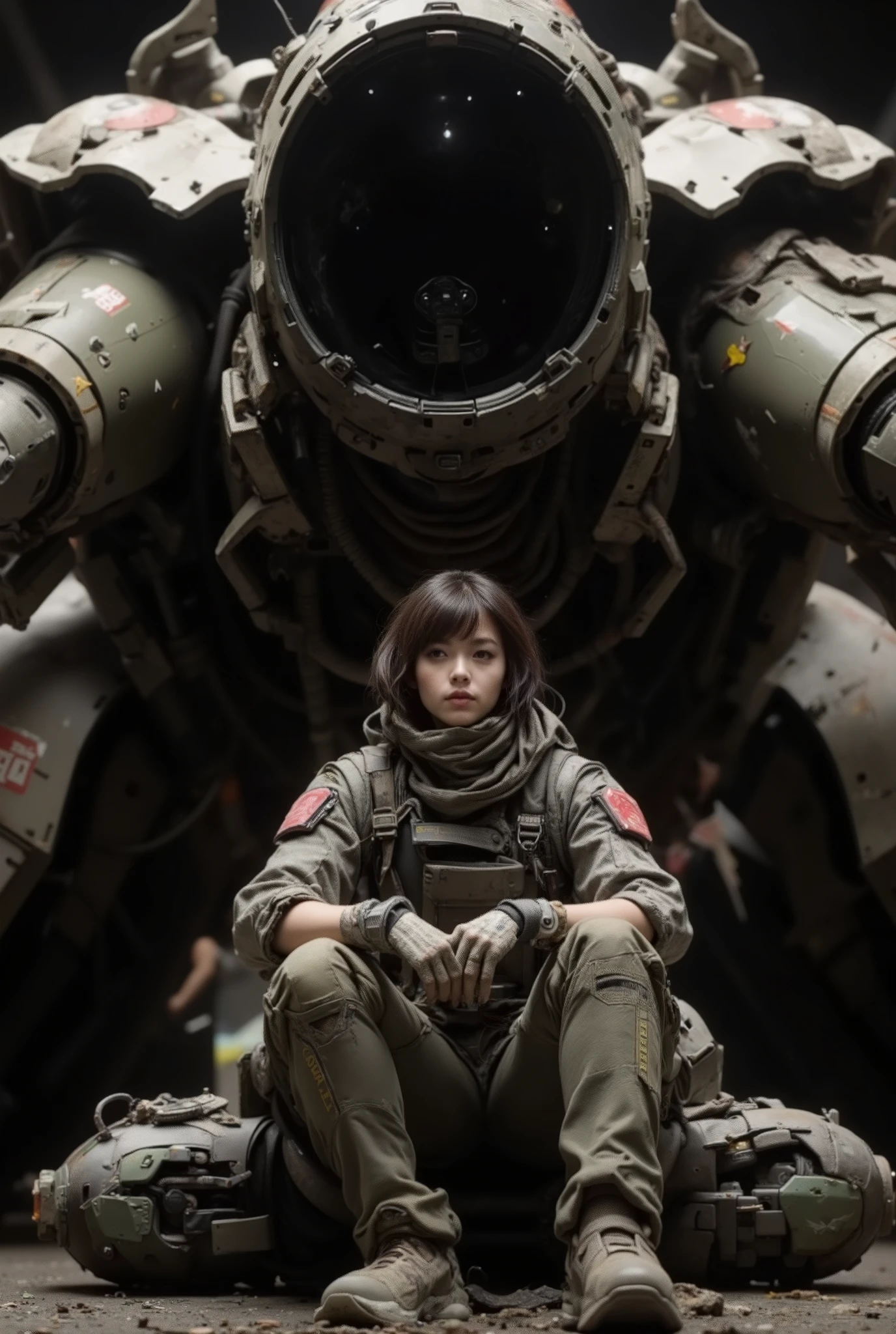 Realistic expression、giant ground combat robot weapon、like armored core ...
