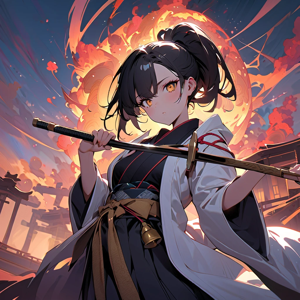 1girl,solo,holding weapon,katana, 