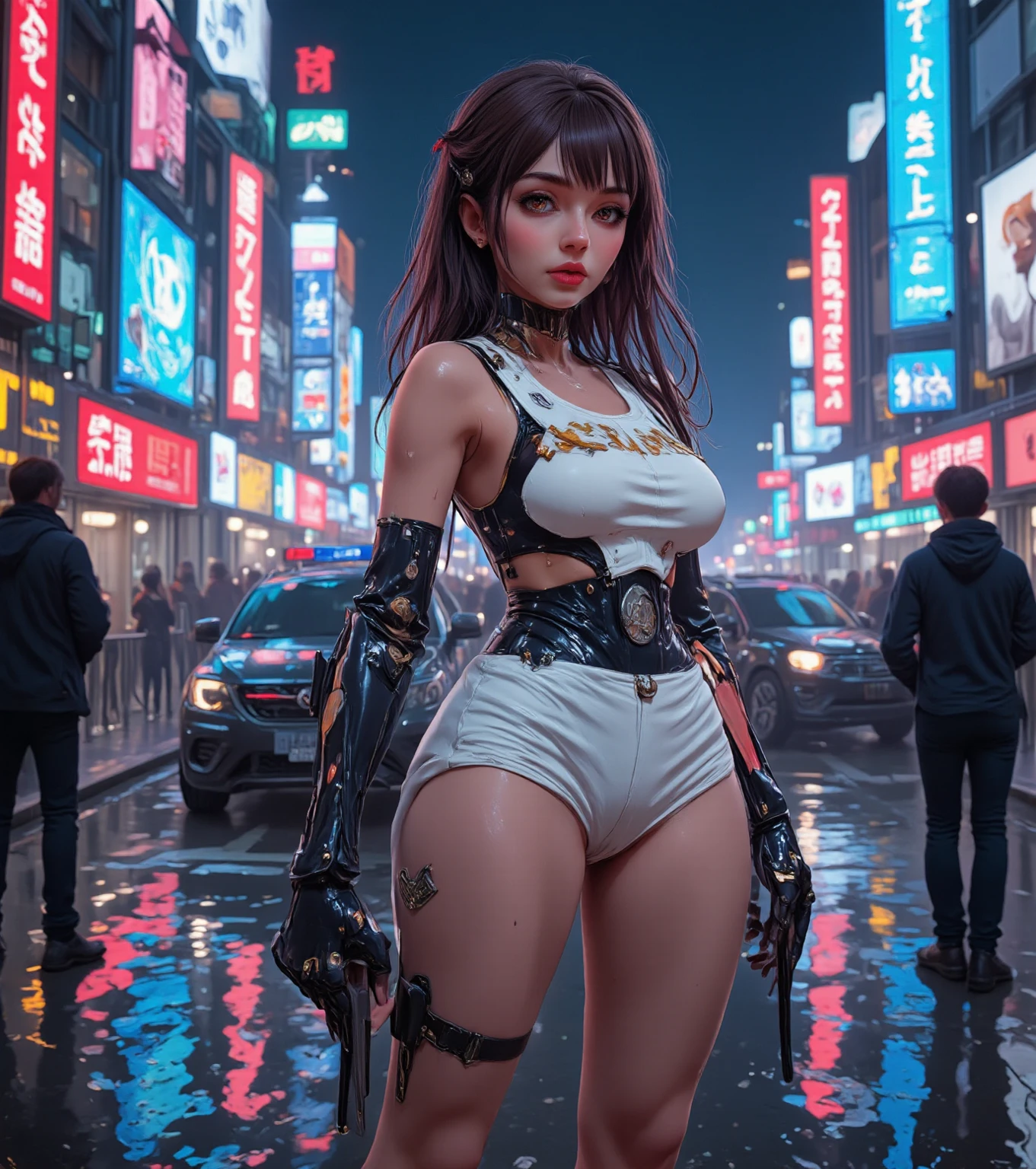 femele,3D,short detailed hair,plumw,Chest leakage,movie picture quality,Cyberpunk Style,Get wet,see-through transparent clothes,full bodyesbian,jpn