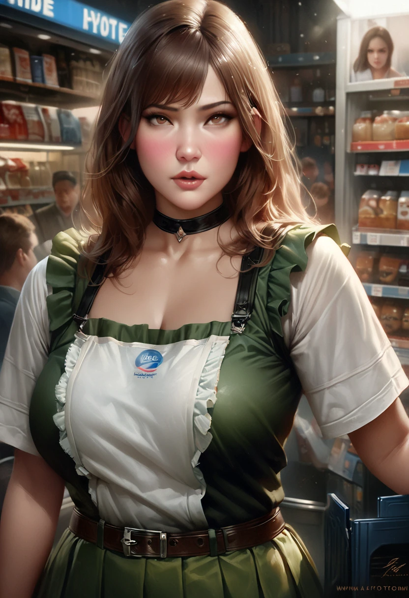 Rey star wars, ultra realistic, overflowing breasts, big thighs, looking at ass, ripping clothes, evil, huge breasts