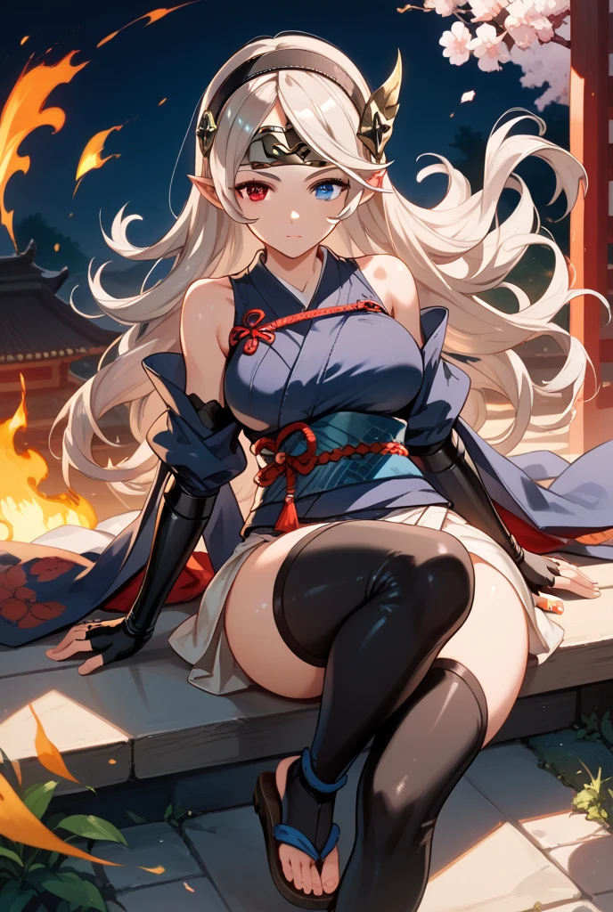 arnice, 1girl, bare_shoulders, belt, boots, breasts, gauntlets, goggles_on_head, long_hair, looking_at_viewer, simple_white_background, std, beautiful, amber colored yellow eyes, nonchalant, calm, portrait chest to head, focus on face, hd, detailed face, close view face only, (masterpiece:1.2), (best quality:1.2)