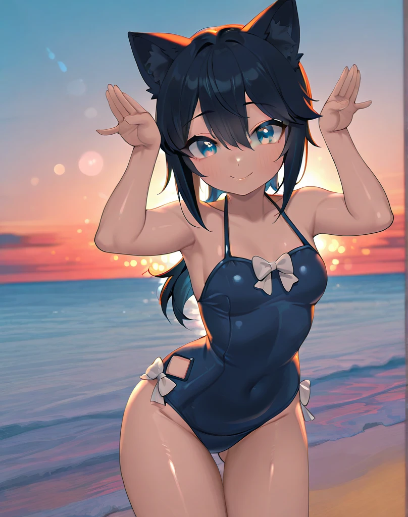 NSFW,masterpiece,Highest quality,High resolution,Very detailed,kuon \(Utawarerumono\),Long Hair,低く結んだLong Hair,Small breasts,(Blue high-quality swimsuit),Halter neck,See-through,blush,(Sex slave),beach,Palm tree,Rock Shade,(Have sex),(Squirting),(trembling),heart,(Falling into Pleasure),Drooling,yield,Obedience,Obedience,Are standing,From behind