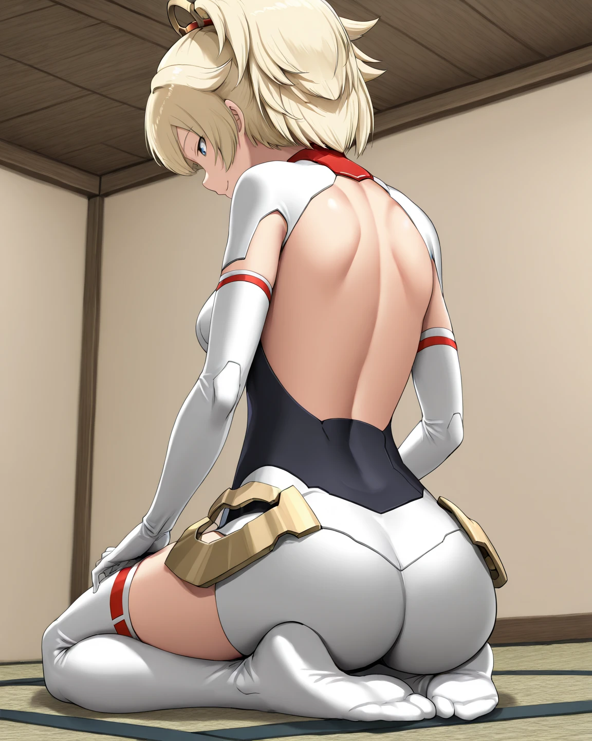 1 Beautiful Girl, Sayla Mass, Blonde Bob Cut, (Earth Federation Army Uniform:1.4), 8 heads, Golden Ratio, (The uniform is pink and white:1.7), Sayla Mass=15-year-old girl, (blush), masterpiece, highest quality, High resolution, (40 year old mafia man, penis:1.2), Perfect limbs, ((penis enters vagina)), behind, Spread your legs, Beautiful depiction of the vagina, ((Binding, Rotate your arms behind your back:1.4)), ((Restrained by rope))
