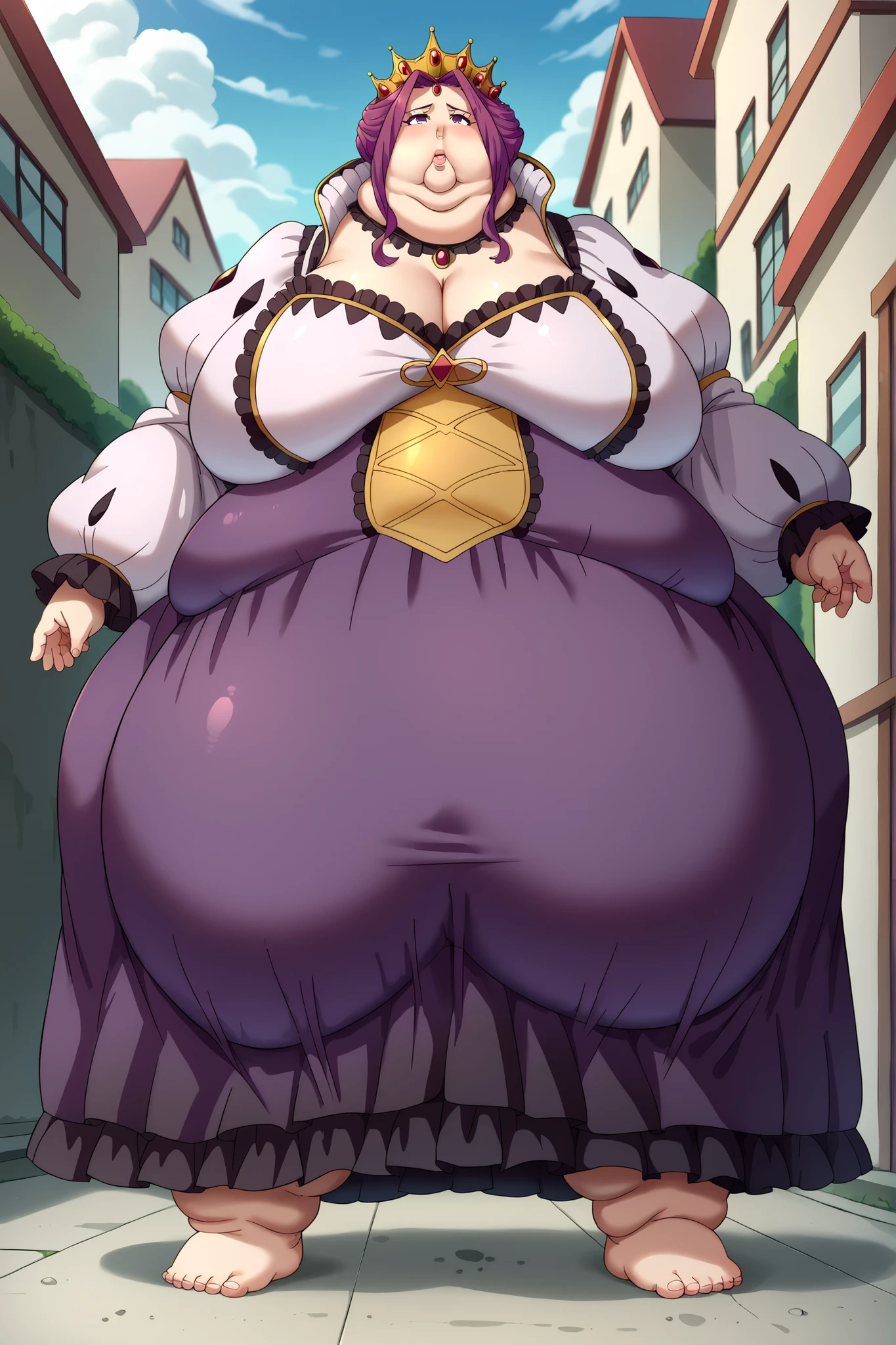 Fat_neck , Fat head , eyes with crushed cheeks , nose with crushed ...
