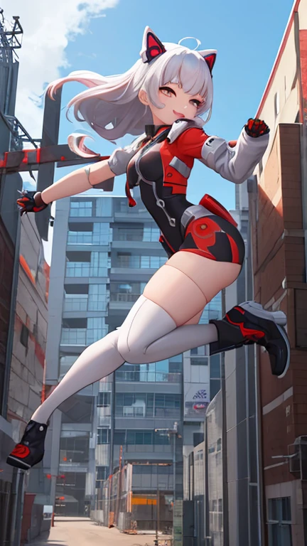 Bigboobs，cropped shoulders，knee length socks，pleatedskirt，No shoes on，Racing Wear，tightsuit。open waist，cropped shoulders，Bare chest，Stand up