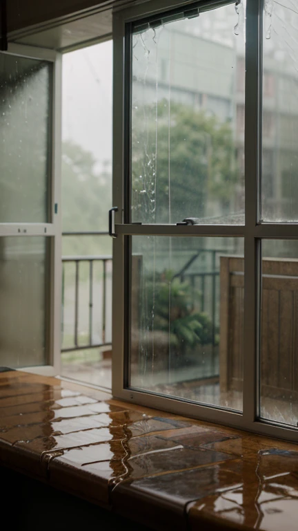 a rain soaked window