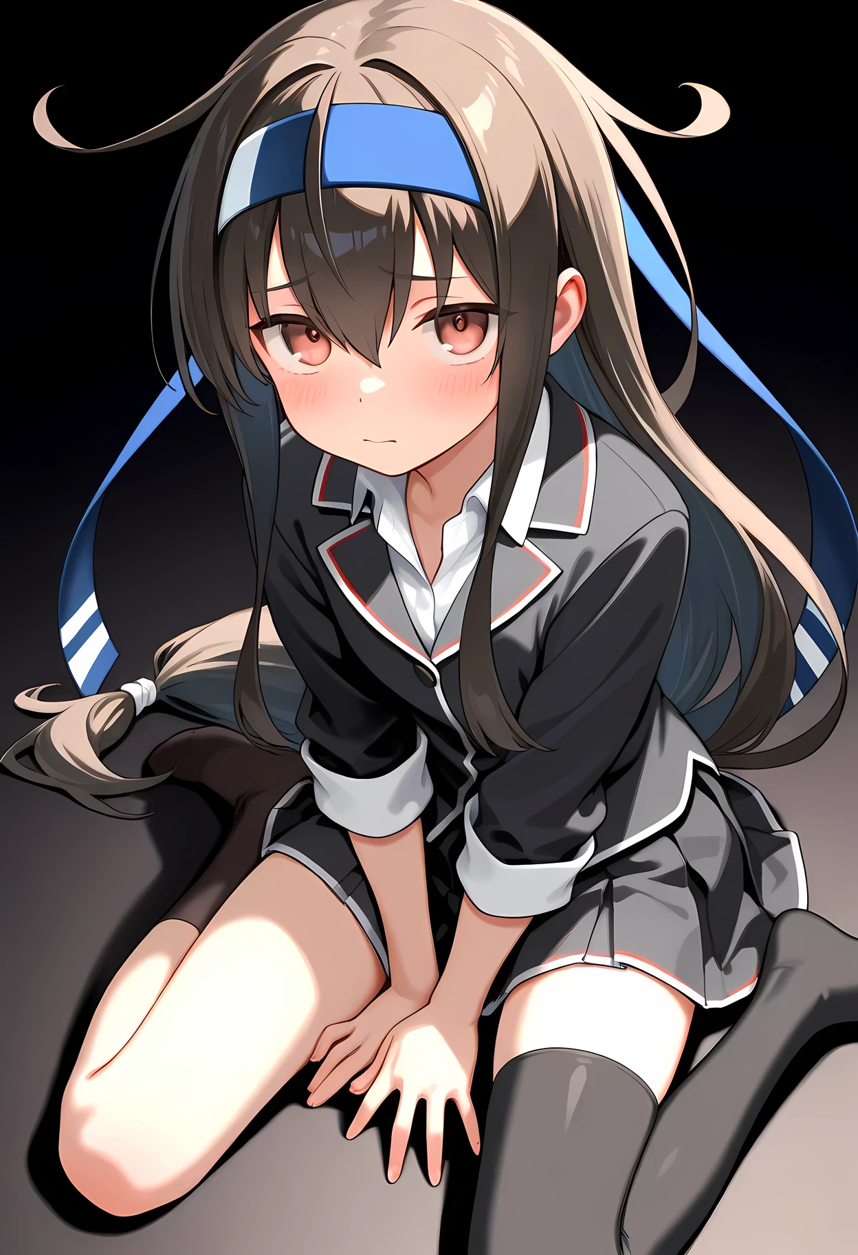 ((Masterpiece)), ((ultra quality)), yashiro nene, blush, open mouth, solo, sweat, funny expression, fullbody, shoes
