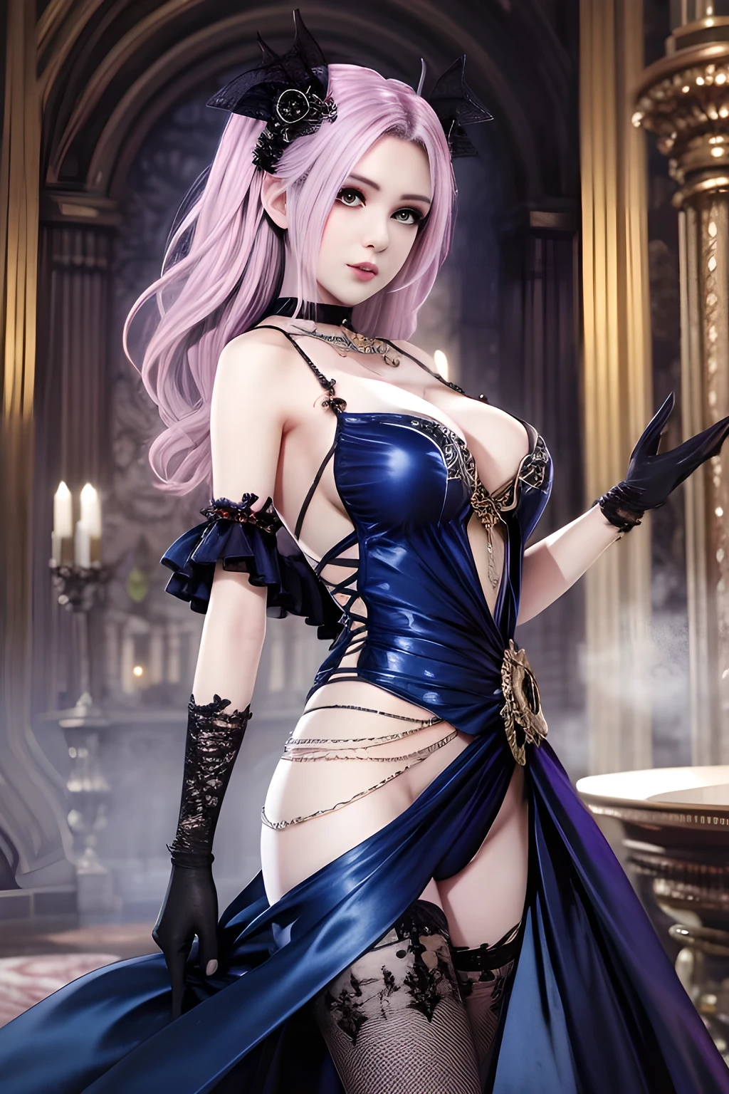 best work,Super high quality work,4K:2.0,ultra high definition,8K HD CG production,High quality graphics,3D high-definition CG photos,Ultra high pixels,Super exquisite:1.1,technical details:1.1,室内灯Light effect果:1.1,Natural dimming,Light effect,Ultra high resolution large files,fashion clothing photos,Exquisite and sexy woman,A mature and sexy woman,Royal sister temperament,Characteristics of European and American women,Mixed-race beauty,Temperamental type goddess,silver hair,She has long white and silver hair,clear hair,Careful hair texture(Premium hair details:1.1)Beautiful and delicate eyebrows and eyelashes,big eyes,light red eyes,sexy red lips,perfect lip shape,clear skin texture,hydrated skin(Advanced facial details:1.1)The face of a perfect goddess,perfect body shape,top supermodel,devilish figure,Buttocks raised,Men’s waists are all thin,long legs,(Advanced skin details:1.1),Smooth,Wear evening gown,deep purple dress, ((glow dress:1.5))sequin evening dress,dress dress,silk scarf,lace dress(Premium lace details:1.1)deep purple,High heel,livestock,Wear jewelry,ear nipple ring,necklace,bracelet,Having dinner,full-body shot,Costume Art Photos,high quality work