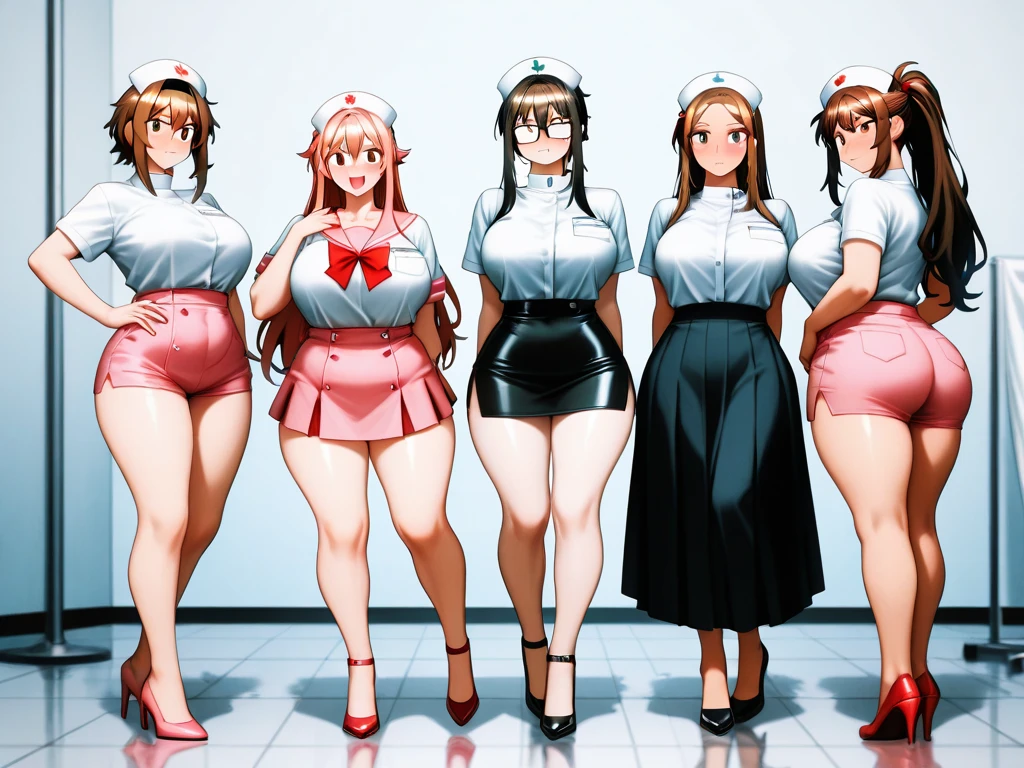 ((masterpiece)),(((best quality))),((character design sheet)),((rough sketch)),((vulgar)),thick thighs,african girl,((between breasts)),pussy juice,((wearing an Wet sexual nurse uniforms and nurse cap)),shirt harf lift,milking
