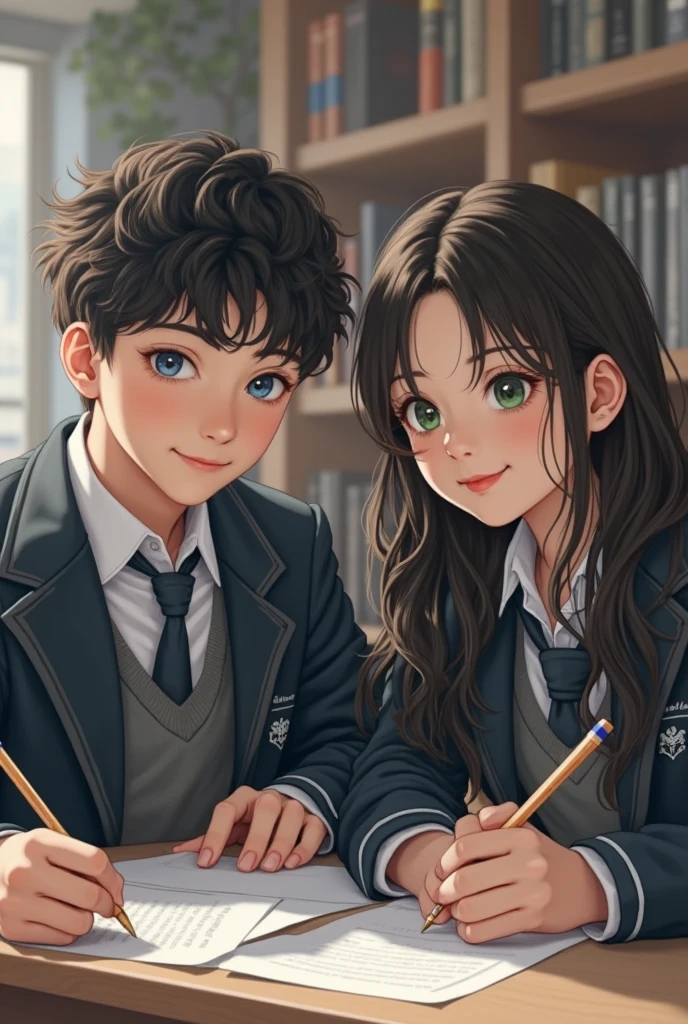 United Kingdom，eBlue eyes，long whitr hair，junior school student，long eyelasher，Brown hair，younge boy