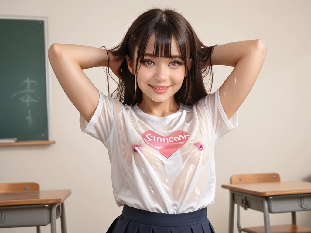 (Masterpiece, BestQuality:1.3), (realistic8K UHD:1.2), (hyperrealistic:1.3), (Photorealistic:1.5), (hyper realistic:1.4), (intricate details), (Amazing), sharp focus, light on face, realistic lighting, dramatic angle, (cowboy shot:1.2), 1girl, beautiful detailed girl, japanese girl, (nogizaka girl:1.2), extremely detailed eyes and face, (hyper realistic detail shiny skin:1.2), (slim body:1.3), (narrow waist:0.5), (flat breasts:1.2), skin tight, looking at viewer, (Straddling a chair:1.5), (classroom:1.5), long hair, silky hair, (blunt bangs:1.1), (Light pink hair:1.4), (tight Highleg black buruma:1.8), (latex:1.7), (smile:1.5), buruma, blue buruma, black buruma,