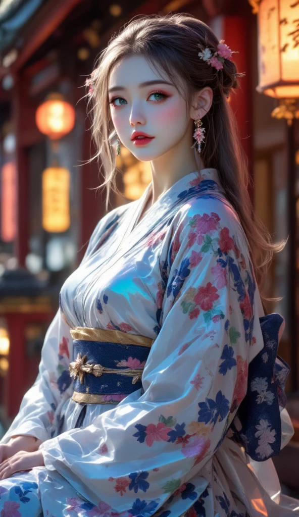 (RAW shooting, Photorealistic:1.5, 8k, Highest quality, masterpiece, Ultra-high resolution), sengoku, The fires of war are burning everywhere, With Japanese architecture as a background, Perfect dynamic composition:1.2, Realistic:1.3, Highly detailed skin and facial textures:1.3, A slender female samurai holds a Japanese sword high in the air:1.2, Fight:1.2, beautifully、aesthetic:1.2, Cute and sexy beauty, Perfect Style, Wear an exquisite ring, water, Wind, thunder, ice, Fair skin, Very beautiful face, (Mid-chest, Chest gap), (Embarrassed smile, Her facial expression when she felt intense caressing, Facial expressions when feeling happy), (Wearing a sexy sengoku uniform:1.1, Off the shoulder), (Beautiful Blue Eyes, Beautiful erotic eyes:0.8), (Too erotic:0.9, Fascinating:0.9), Full Body Shot