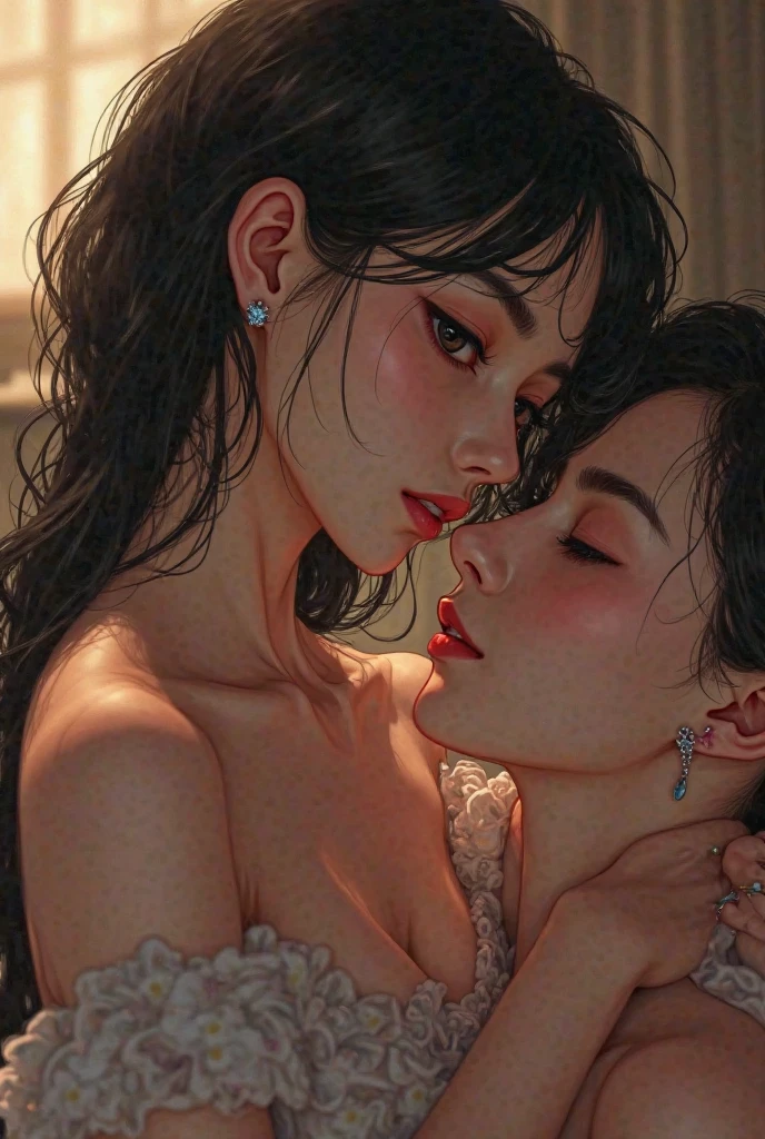 Beautiful Girl And Man Kiss Love 