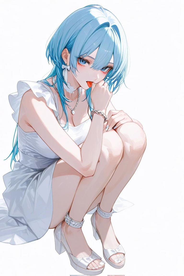 (巨作)、the detail、12K、in 8K、((Full-body photo from head to toe))、(((Twitter Taste Girls)))、Girl in tight white base dress、short dark hair、Hair is tied up、Colorful inner hair、Realistic and sharp details、portrait shooting、Super Intricate Details、Ultra-fine details、Stay outside