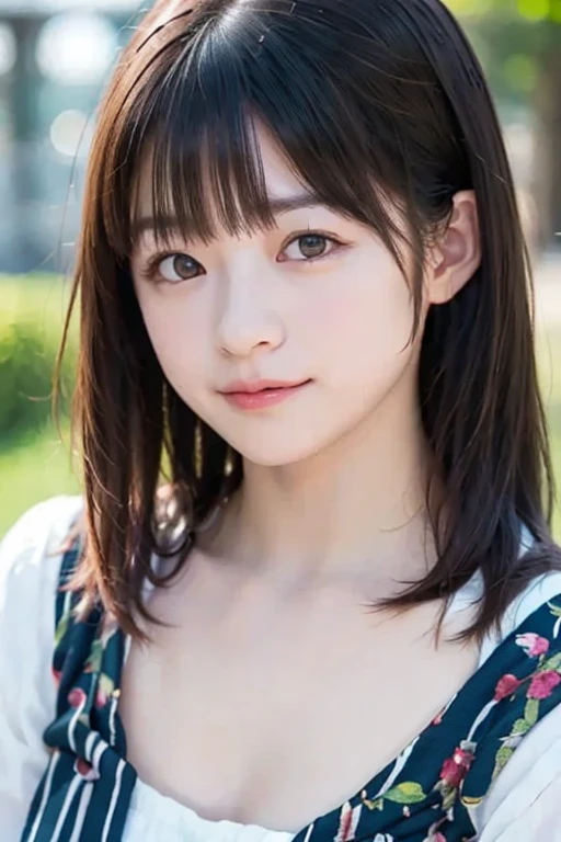 ((Highest quality)), ((masterpiece)), (detailed),Japanese,,Girl,(naked),(Childless face),Blue Eyes,smile,coastal,Bob Hair,Embarrassed,See-through,White shirt,Sheer breasts,Small breasts,