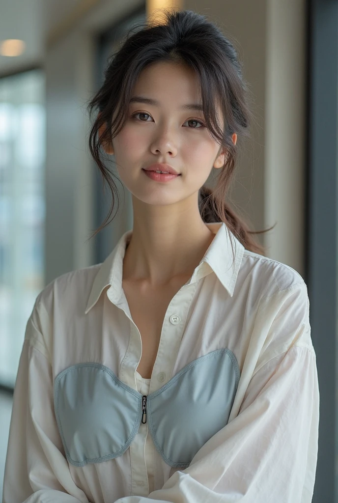a high angle portrait of a thai girl in a white shirt, beautiful detailed eyes, beautiful detailed lips, extremely detailed face, long eyelashes, delicate facial features, serene expression, natural skin tone, bright lighting, soft focus, high resolution, photorealistic, 8k, (best quality,4k,8k,highres,masterpiece:1.2),ultra-detailed,(realistic,photorealistic,photo-realistic:1.37),elegant,graceful,intricate details,warm color tones,ethereal