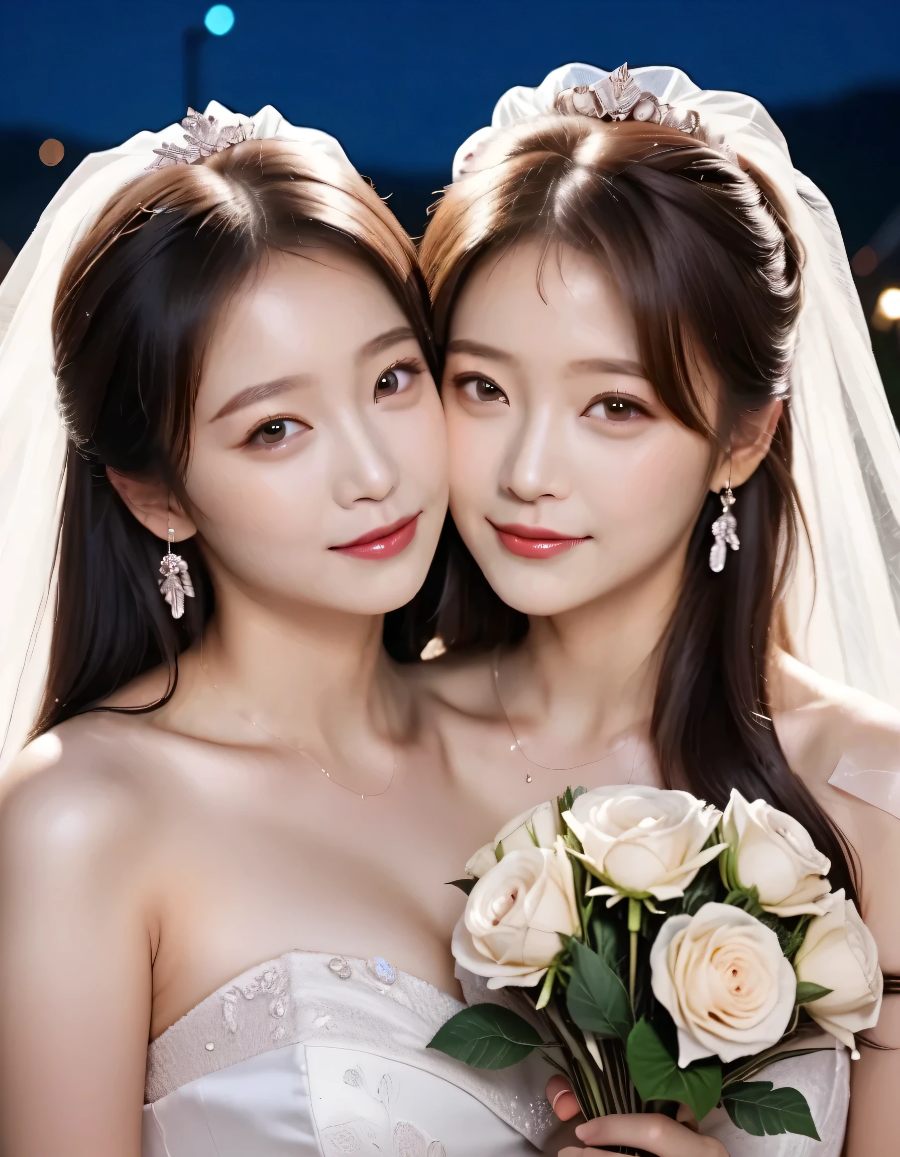 (A super cute Korean high school girl in a wedding dress snuggles up to her husband for a family photo:1.2)(A carefree smile:1.1)(Beautiful Sweat:1.1)(16K, RAW Photos, Highest quality, masterpiece: 1.2),(Shiny black hair) Super detailed, Super Resolution, (Genuine, Genuine photos: 1.37), Portraiture, High-resolution RAW color photos, Professional photos, Very detailed, 8k wallpaper, Very detailed CG Unity 8k wallpaper, Very detailed beautiful girls, Very detailed faces, ((whole body)), beautiful woman, Huge breasts,(huge boobs:1.1) (Big Boobs:1.1),high school girl, Korean Girls,(K-POP Female Idols), (Idol-class beauty)(Beautiful high school girl:1.1)(church)(1)(Wedding dress:1.1),(Family group photo)(Wedding family waiting room)