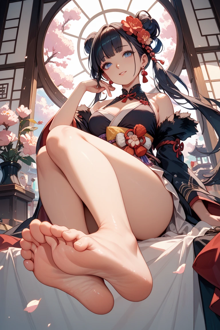 Barefoot girl,Foot heart,Stick out your tongue,spread their legs,Loving pupils,Be red in the face,Leaky ,A black face