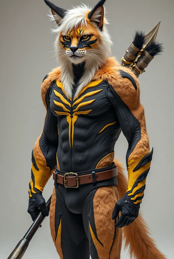 by skygracer, skygracer, (((man, rexouium, anthro, extremely detailed legs, extremely detailed arms, extremely detailed face, perfectly detailed eyes, yellow skin, two skin tones, marks, perfectly detailed anatomy, seductive, muscular, perfectly detailed tail))): 1.2, solo, perspective, curved thighs, huge thighs, curvature, looking at the viewer with embarrassed smile, (medium tail), thicc, alone, submissive, luminous blue eyes, tight underwear, small underwear, black underwear, forest background, front view, blush, blush perfectly detailed, blush perfectly visible, body well lit, femboy, light on body, beautiful marks, random marks, reference, high, hand on waist