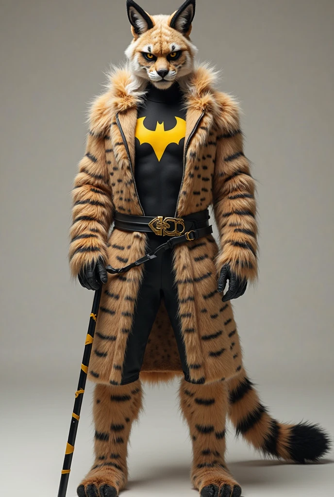 Cleric Man with medium brown hair wearing a sexy tiger costume, with tiger ear hair bow, Fishnet pantyhose, tiger tail and high heels