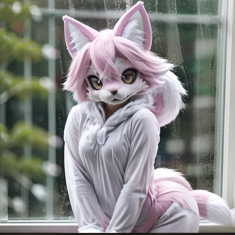 [kemono], (((closeup))), ((large boobs)), {female anthro wolf; (fur), furry, ((gorgeous hips)), ((detailed fur)), ((detailed shading)), ((HD)), ((furry art)), ((front view)), ((beautiful legs)), ((masterpiece)), ((portrait)), ((sitting on viewer)), visible snout, sexy face, big eyes, suggestive, handjob, penis, pov, butt on bed, (light blue eyes), ((pink, white and black fur)), multiple persons, 1female, 1male, {clothing; (one piece swimsuit)