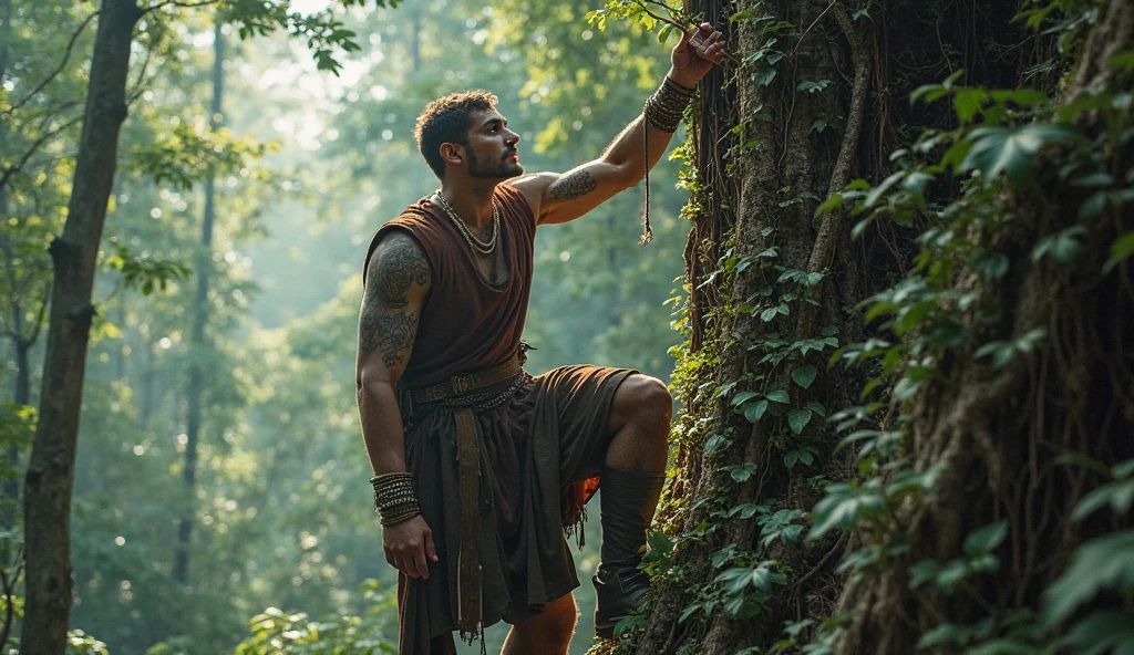 Man tied to a tree