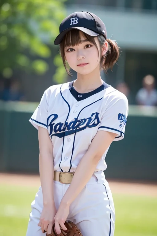 a lot of details, (slender waist), 30 years old, detailed black hair, beautiful detailed hair, super fucking beautiful, delicate beautiful face, complex details beautiful and delicate eyes, perfect hands, (small breasts best quality), perfect and delicate limbs, detailed skin, best quality, ultra-detailed,(cheerful grin:1.5),
baseball field batter's box, a lots of people, (standing with a bat:1.1), ponytail, (baseball uniform), with a bat, (full body shot:1.1), from front, dynamic angle