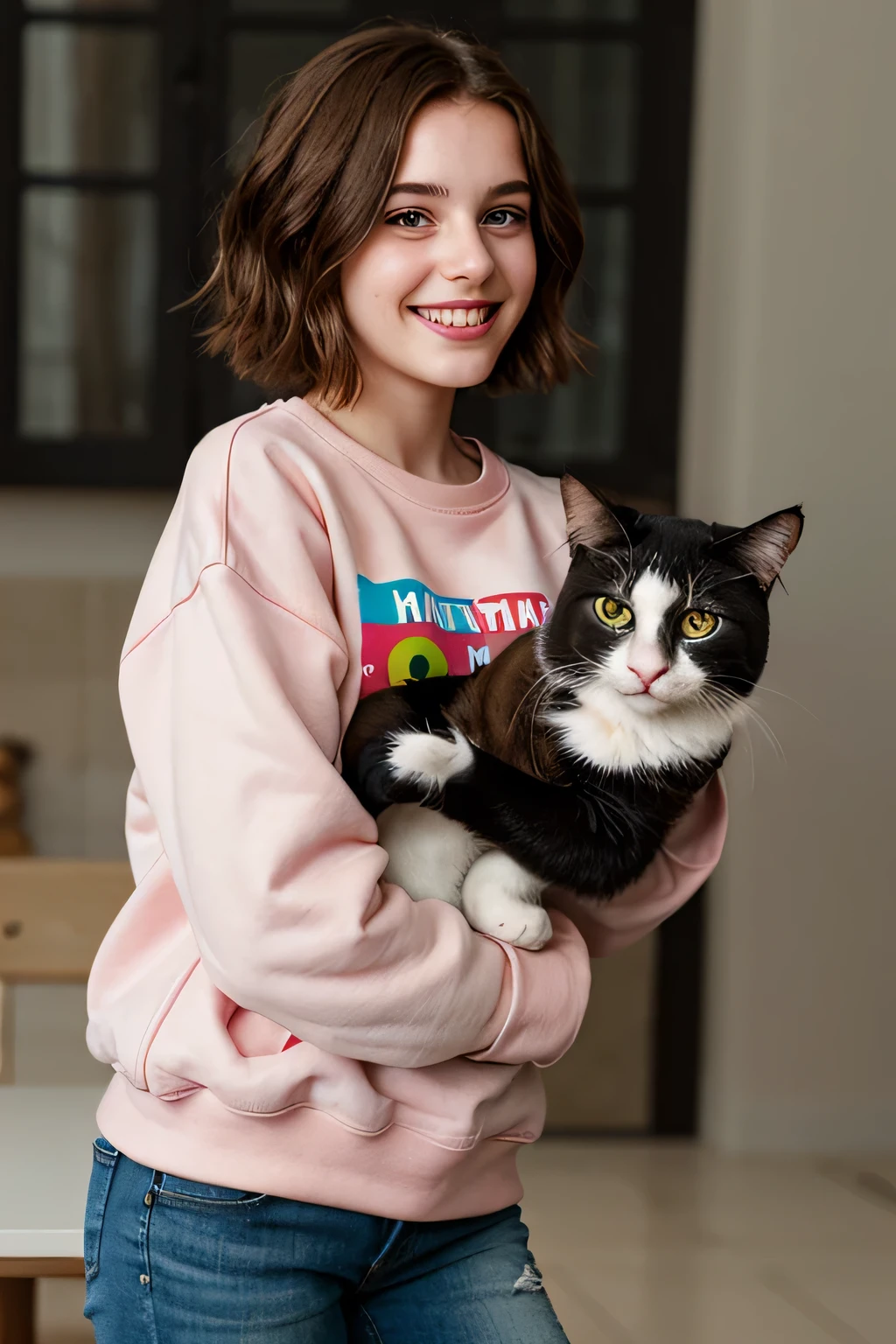 Cute cat wearing a hoodie