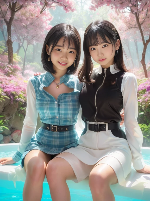 (best qualtiy:1.4),Complicated details,2 20 year old Korean girl,Wear a loose black T-shirt and skinny jeans,Stand on the grass and take pictures,hugs,Intimate relationships,Detailed meadow,A sweet smile on a small face,Ultra-realistic facial details,Playful and coquettish pose,The calves are straight and slender:1.2,Wear high-end brand sneakers:1.0,eventide:0.3,Broad lighting,naturalshadow:1.0,fully body photo:1.8