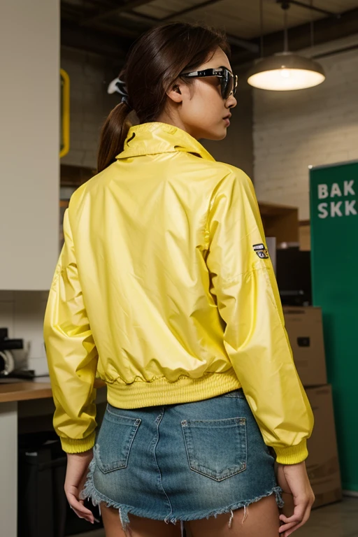 (quality)), ((masterpiece)),Ariana Grande in a green cyborg jacket,Dance Ballet ,(Lemon yellow neon student leather jacket:1.4), (Bikini Bodysuit:1.4), (Cyborg schoolgirl in lemon yellow leather miniskirt:1.4),Background ice wall frozen cave, Long white grey hair, the best, masterpiece, High resolution, the best Quality, 超High resolution, Super Details, Award-winning works, 16K,,(Beautiful Blue Eyes),  (Cowboy pose) ,(Cyberpunk Lemon Leather Jacket:1.4), (Jupiter Star Wars City Background:1.4), (Lemon yellow jacket+Cyborg Black:1.4), Long Red Hair, (Perfect Anatomy ), (He&#39;s wearing a pirate eye patch:1.4) ,(Cyber Cyborg Orange&Black Jacket) , (Showing off a flat stomach), (極小マイクロBikini Bodysuit服を着ている:1.4) ,(I&#39;m not wearing any underwear) ,( Cyberpunk 2.1), (Cabelo Largo Yellow Neon:1.4), (Lemon yellow cyberpunk bluetooth headphones on your head:1.4), Big and sexy eyes、