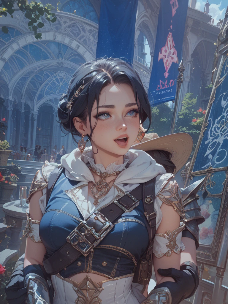 There was a woman in a dress blowing a kiss out of her mouth, full-body xianxia, french maid, cosplay of a catboy! maid! dress, inspired by Wang Meng, shaxi, gorgeous maid, maid, Wang Chen, gorgeous chinese models, tiktok video, low quality video, Cai Xukun, Corset, wearing a corset