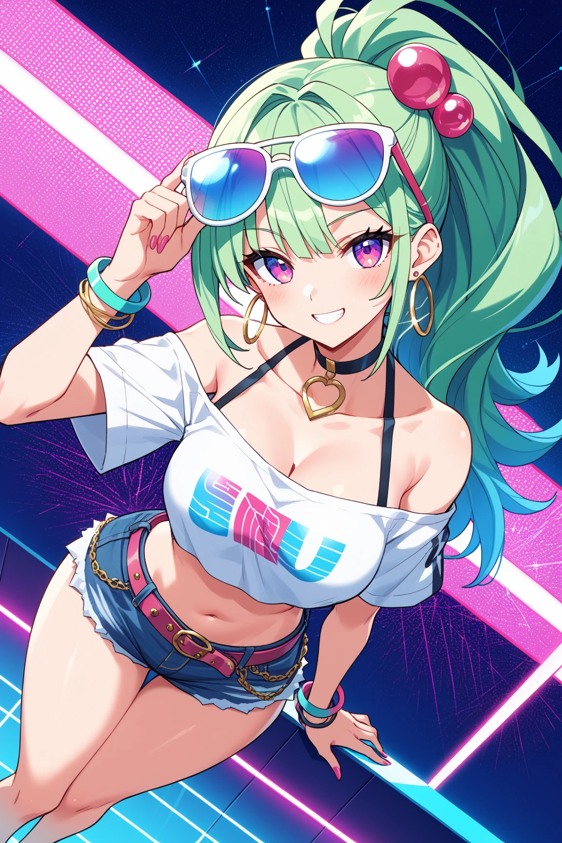 1 girl, Sesyoin Kiara \(swimsuit\) \(first ascension\), fate/great order, Masterpiece, Best quality, newest, Ideal ???????, slender body, , detailed eyes, Perfect eyes, Perfect body ||||| ||||| from the nanny,, by khyle, author: omone hokoma agm , ||||| ||||| , One, Yellow eyes,, perfect hands, , cap, beach, long hair, black hair, body stockings ,hands raised and behind the head, Armpits,bikini