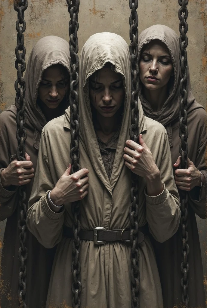 Act like the Three Fates of Greek mythology, known as Clotho, Lachesis and Atropos. OLD WOMAN, DARK IMAGE WITH VEIL ON THE HEAD, THE WOMAN ON THE LEFT IS WITH SCISSORS CUTTING A GOLDEN THREAD. THE WOMAN ON THE RIGHT IS WINDING A ROW OF GOLDEN THREAD, masterpiece, anatomically correct, award-winning, best quality, high resolution