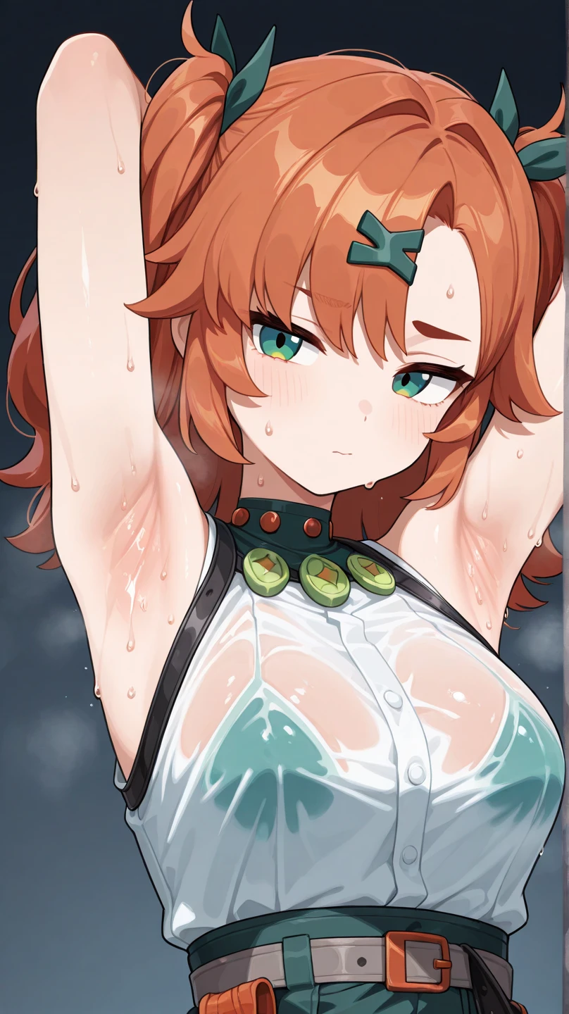 (Highest quality, 4K, 8k, High resolution, masterpiece:1.2), Very detailed, Picturesque, Animated Photography, Photo Animation:1.37)、Dilapidated Outdoors、Japanese schoolgirl、Orange Hair、short hair、((Yellow-green ribbon))、((Completely naked))、ecstasy face、flat chest、((Injury))、((facial scar))、((blood))、(bleeding from the brests)、choker、leash、nippls、Nipple piercing、metal cuffs、shackles、metal wire tied、pussy juice、sweat、steam、crying、saliva、trembling、nakano yotsuba、bukkake