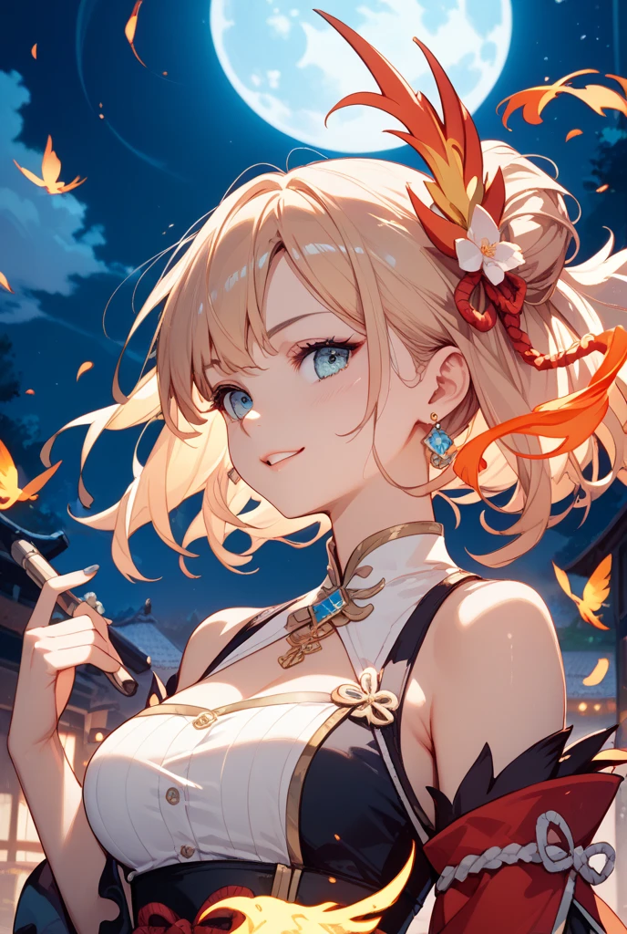 1girl,(((Highest quality、Masterpiece、Official Art、The best dynamic composition、HD、Super detailed)))、Gray and blue gradation hair、overhead shot, upper body, snow mountain, concept art, shedding tears、Jumping, looking up at the sky and smiling with the biggest smile on his face、A hopeful look、Your eyes are sparkling、Singing a song、Upper Body、
