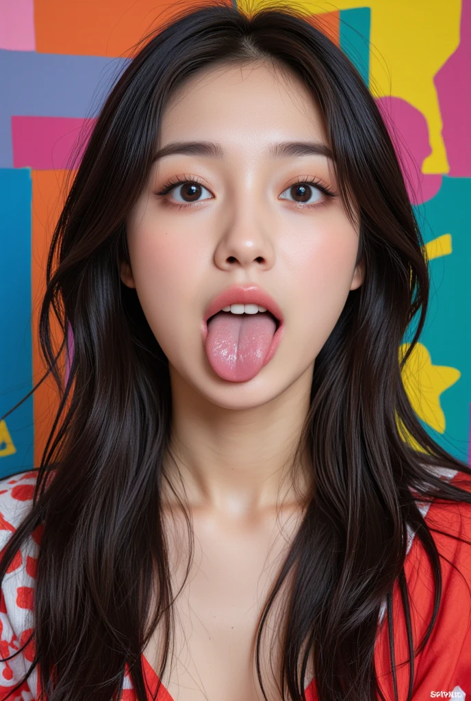 Selfie、((highest quality)), ((masterpiece)), (Familiar), whole bodyが写った写真、Are standing、whole body,Real Skin,highest quality,(Blowjobgesture,Blowjob_gesture:1.25),1 girl,blush,Open_Sticking out tongue、Cross-eyed(Eyes looking at the center)、Big Tits、Japanese women、Twin tail hairstyle、Light Hair Color、20-year-old、Hotel Rooms