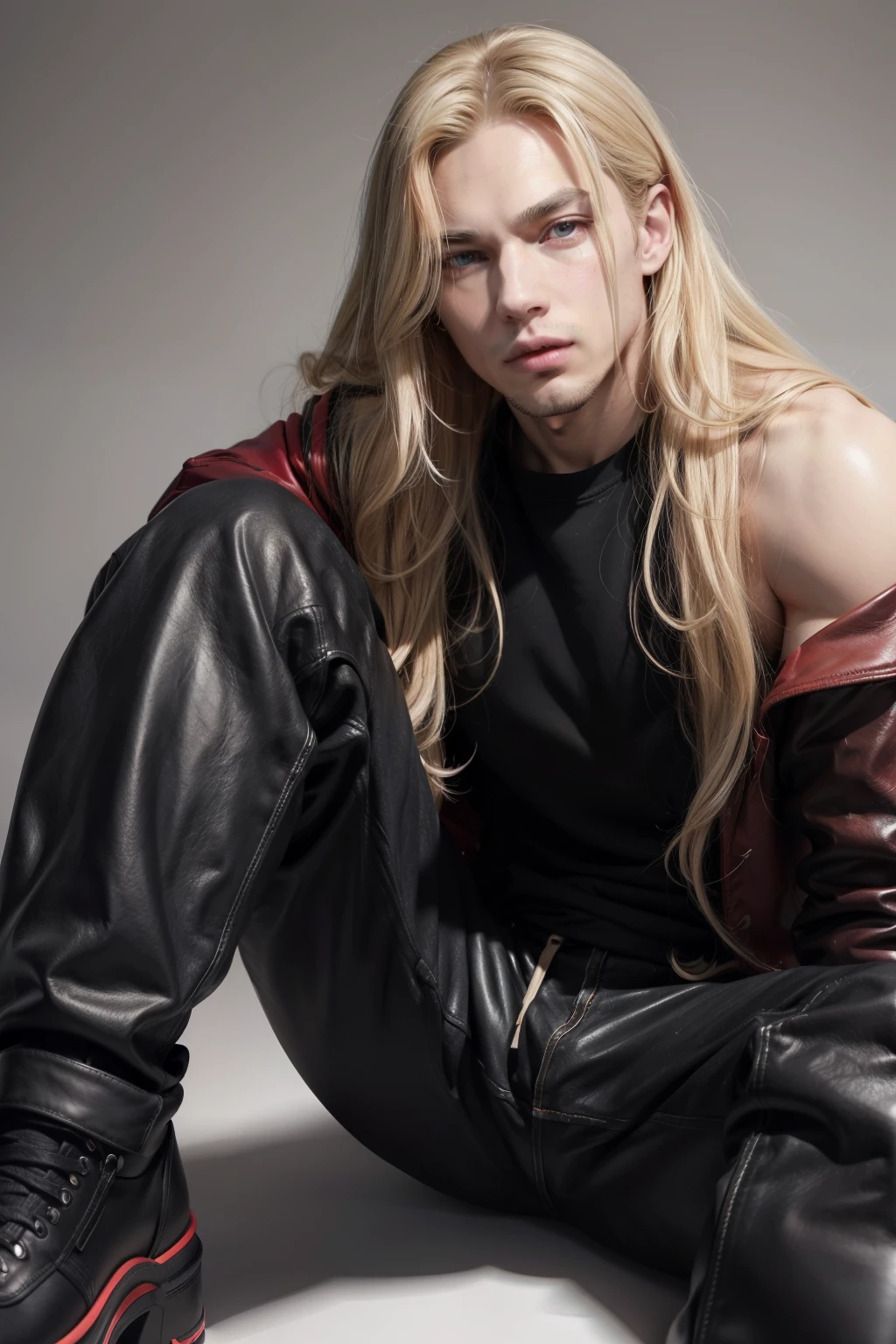 (evil albino lathy androgynous male, Cockatrice King, bird brain, thin neck, frail shoulders, weak arms, flat chest, soft belly, curvy hips, thick avian thighs, male crotch, massive buttocks, depraved homosexual, rapist, kidnapper, cradle robber, queer, weak stomach, weak bladder, his presumable prey traps him)