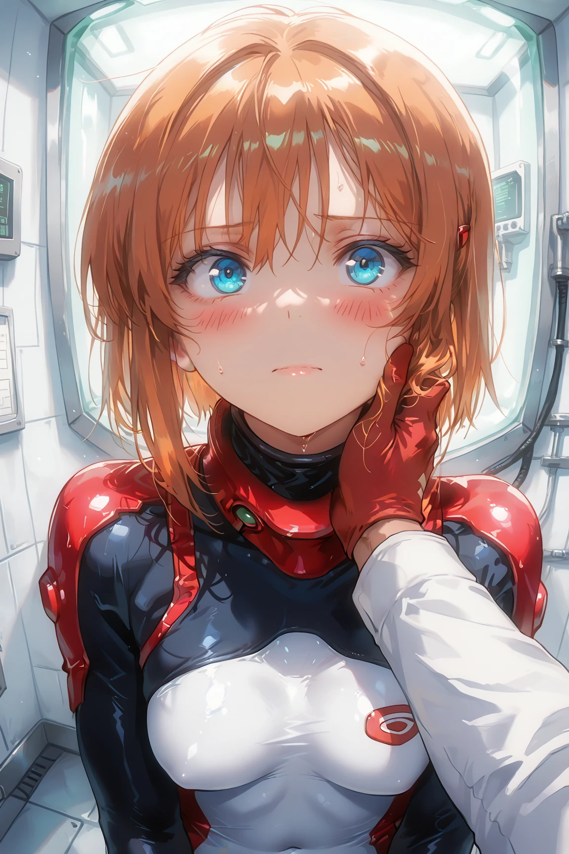 masterpiece, best quality, evangelion kaworu nagisa, kaworu nagisa, sexualized priest clothes, nsfw, red eyes, seductive, hot, seductive face, bukkake, cum dumpster, sex slave, blowjob, face covered in cum, cum eating, drinking cum, holding a big bowl of cum, surrounded by black men dicks, black men dicks, very big dicks, scrotum
